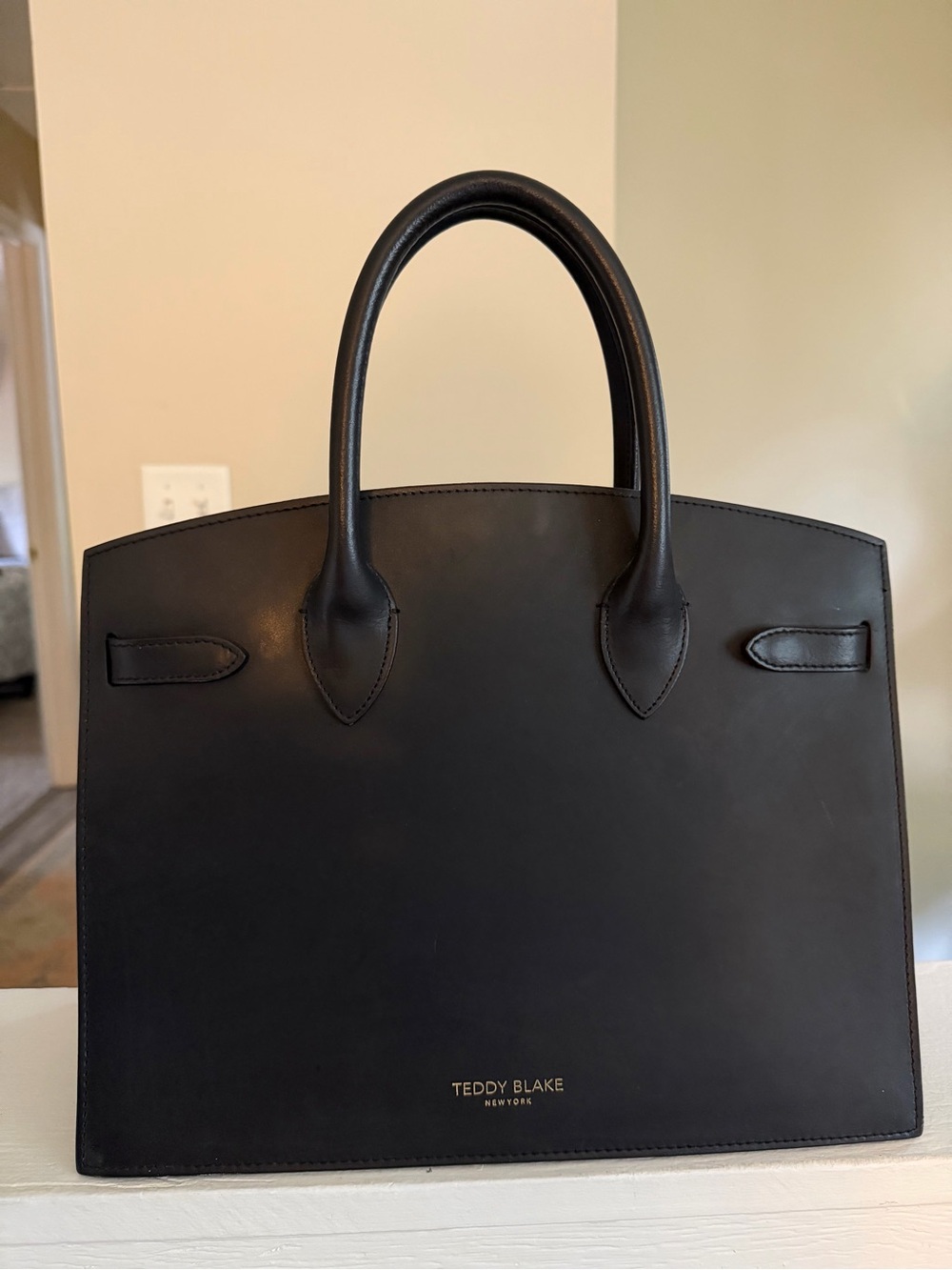 Teddy Blake Black Leather Structured Brief Bag